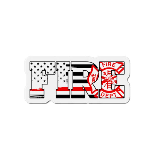 Fire Department Thin Red Line Die-Cut Magnet | 2-Inch Firefighter Magnet