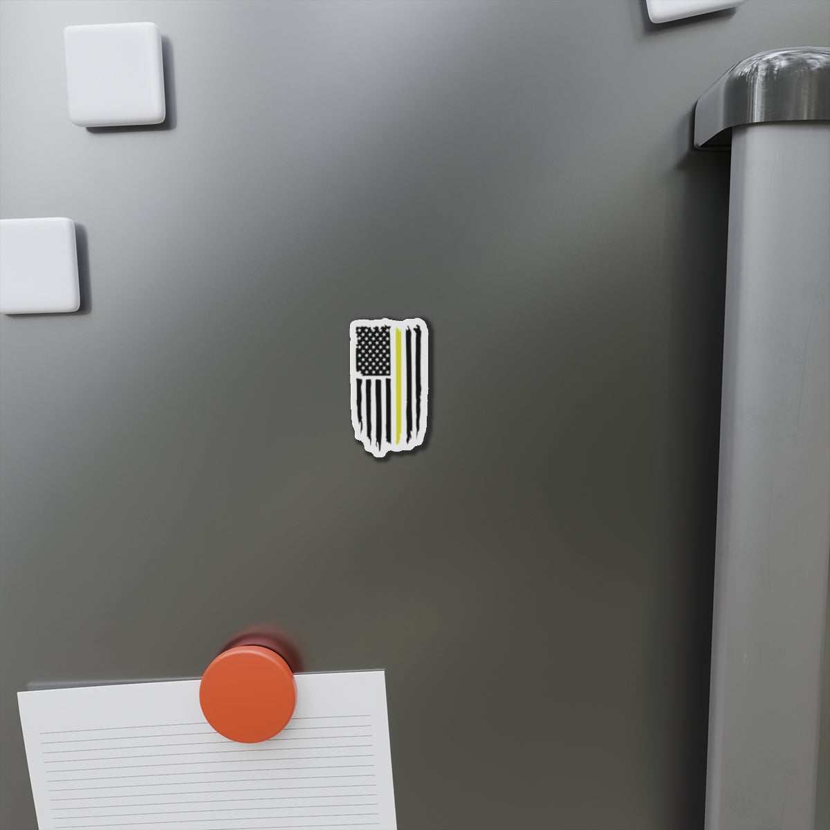 Thin Gold Line Flag Die-Cut Magnet