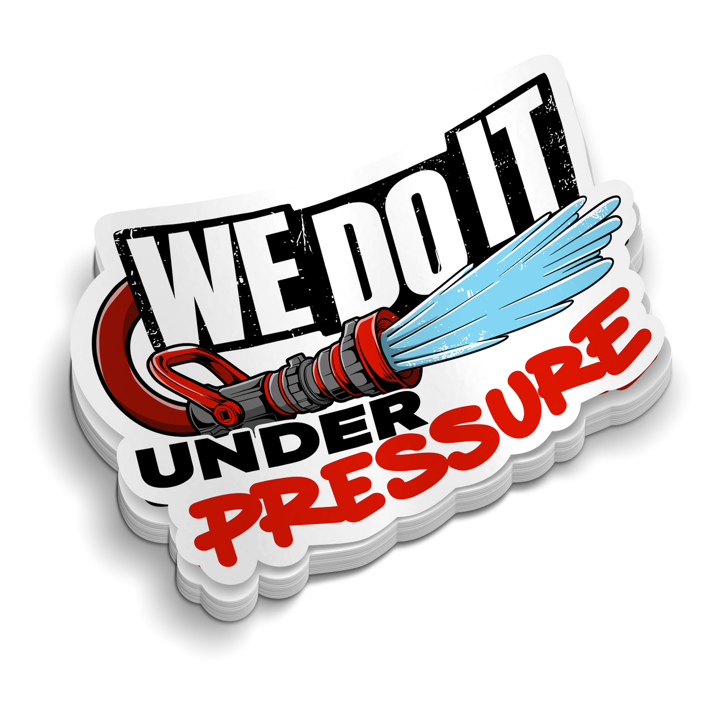 Under Pressure firefighter tumbler locker sticker on durable vinyl