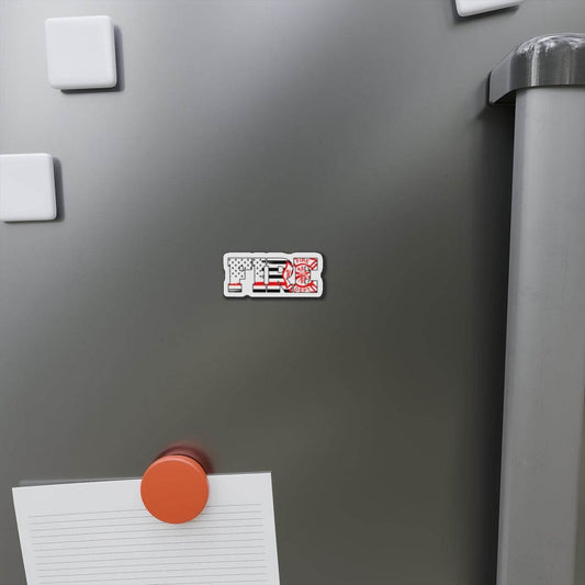 Fire Department Thin Red Line Die-Cut Magnet | 2-Inch Firefighter Magnet