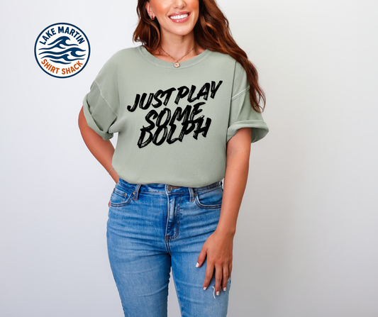 Just Play Some Dolph graphic Comfort Colors T-shirt in relaxed fit for music lovers and rap fans