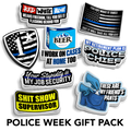 Police Week Sticker Packs featuring 8 high-quality occupational vinyl stickers for laptops and water bottles