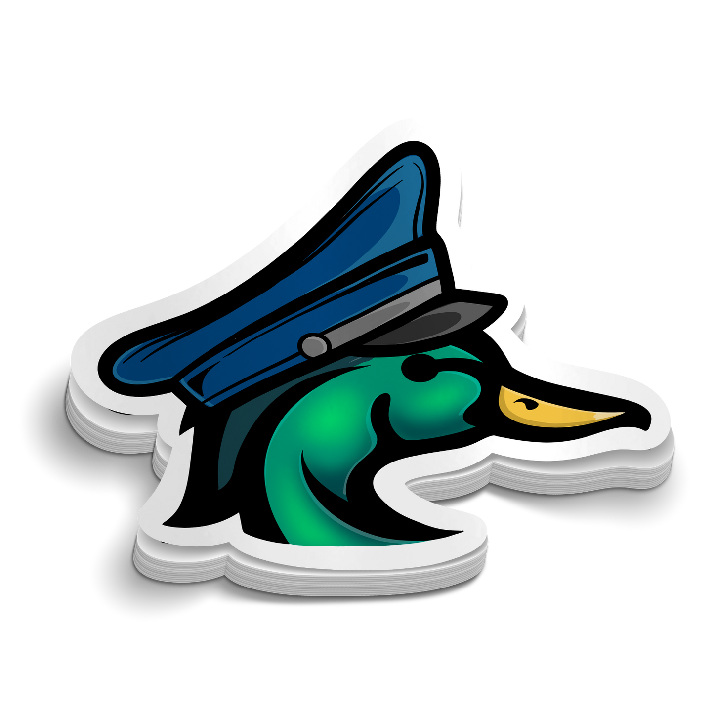 Police Duck Sticker vinyl decal, 2.75-inch durable adhesive, perfect for tumblers, helmets, laptops, made in USA