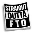 Straight Outta FTO Police Sticker 2.8-inch durable vinyl decal for tumblers and laptops