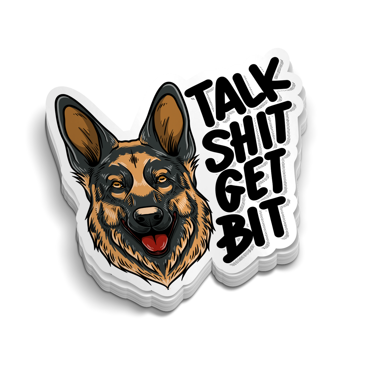 Talk Shit Get Bit funny police K9 sticker on laptop with strong adhesive vinyl decal