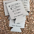 Size Matters Can Cooler with faded graphic design for summer festivities