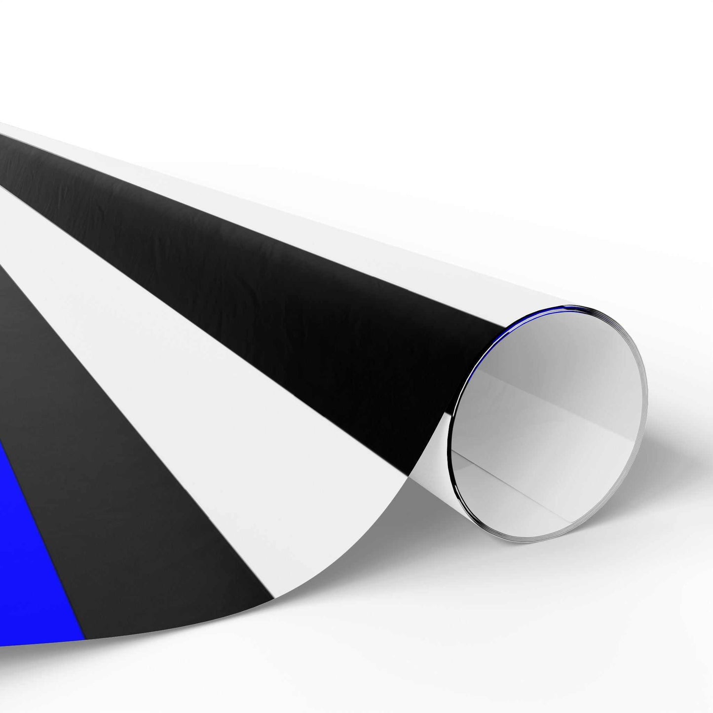 Thin Blue Line American Flag Wrapping Paper