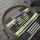 Thin Gold Line American Flag Wrapping Paper | Patriotic Police Tribute