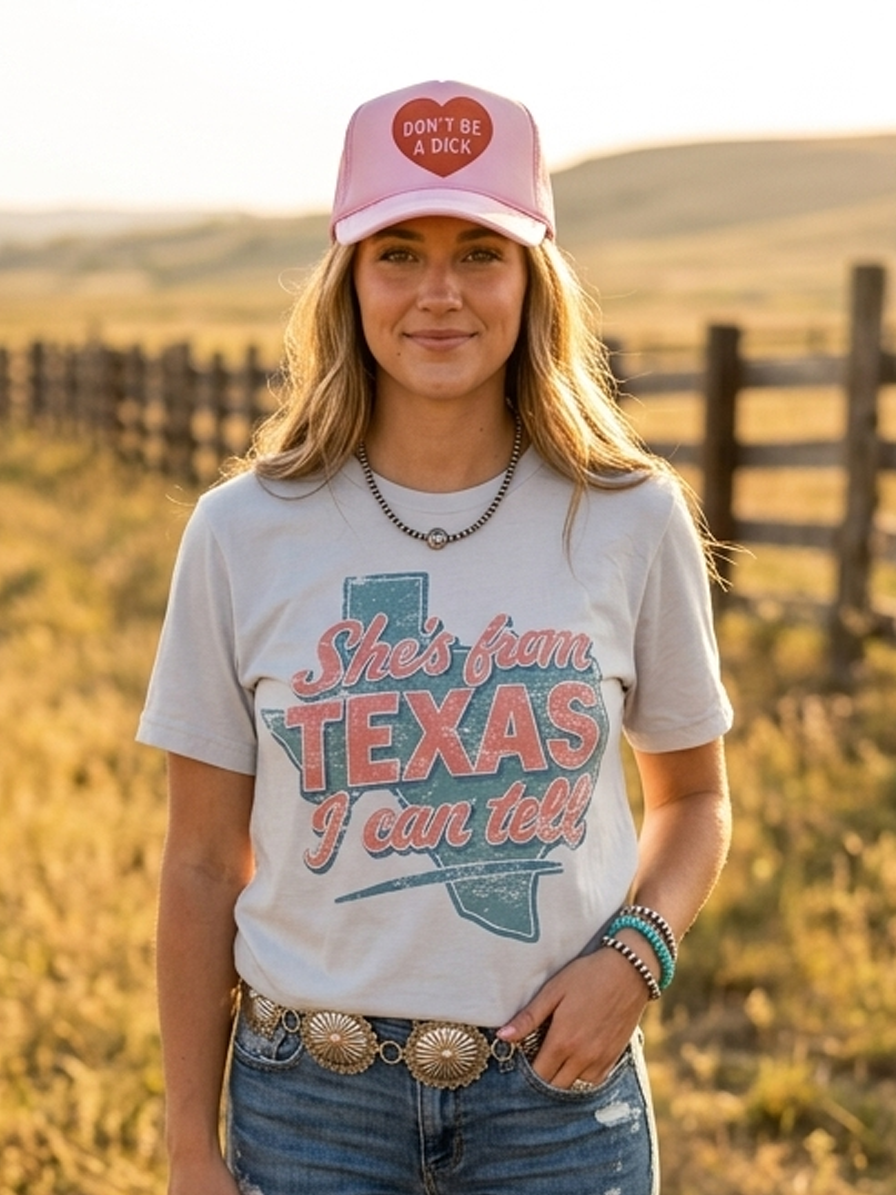 She's From Texas graphic tee unisex fit 100% cotton made in USA