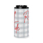 Gray plaid Roll Tide can cooler with red script and foam liner