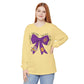Purple and Gold Tiger Bow Long-Sleeve Game Day Shirt