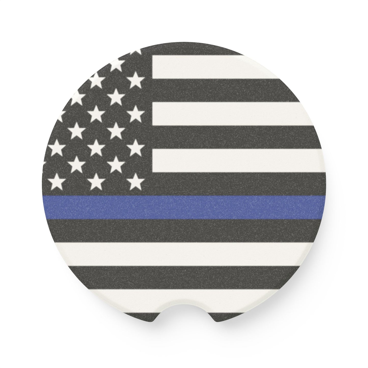 Thin Blue Line American Flag Car Coaster | Soapstone Car Coaster