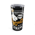 20oz 911 Dispatch Crew Tumbler stainless steel travel cup with wraparound design and spill-resistant lid