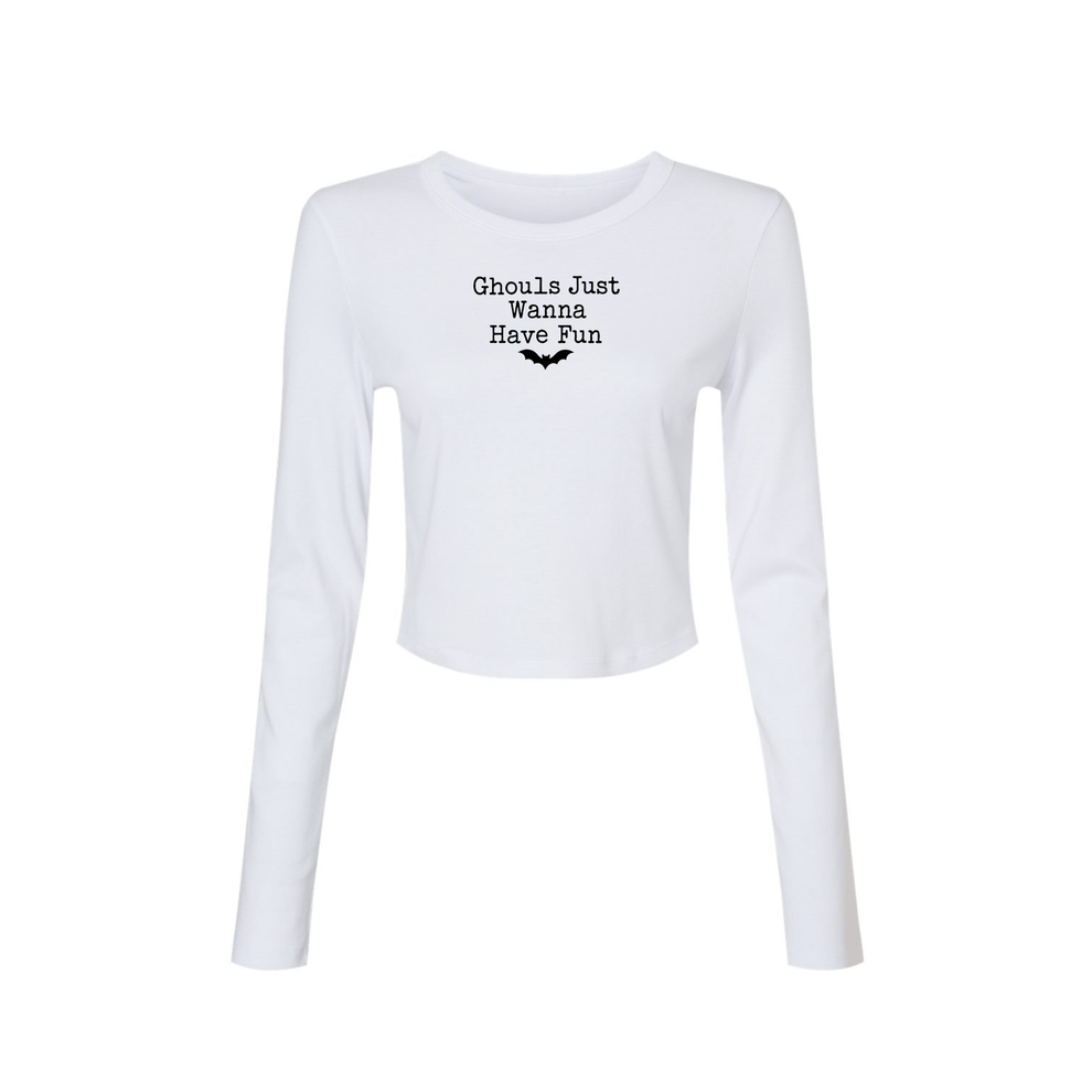 Ghouls Just Wanna Have Fun Fitted Long Sleeve Crop Tee – Lake Martin ...