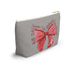 Crimson Bow Alabama accessory pouch with watercolor bow and gold zipper puller