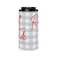 Roll Tide Can Cooler with plaid script design and gray checkered soft-touch foam liner for cans