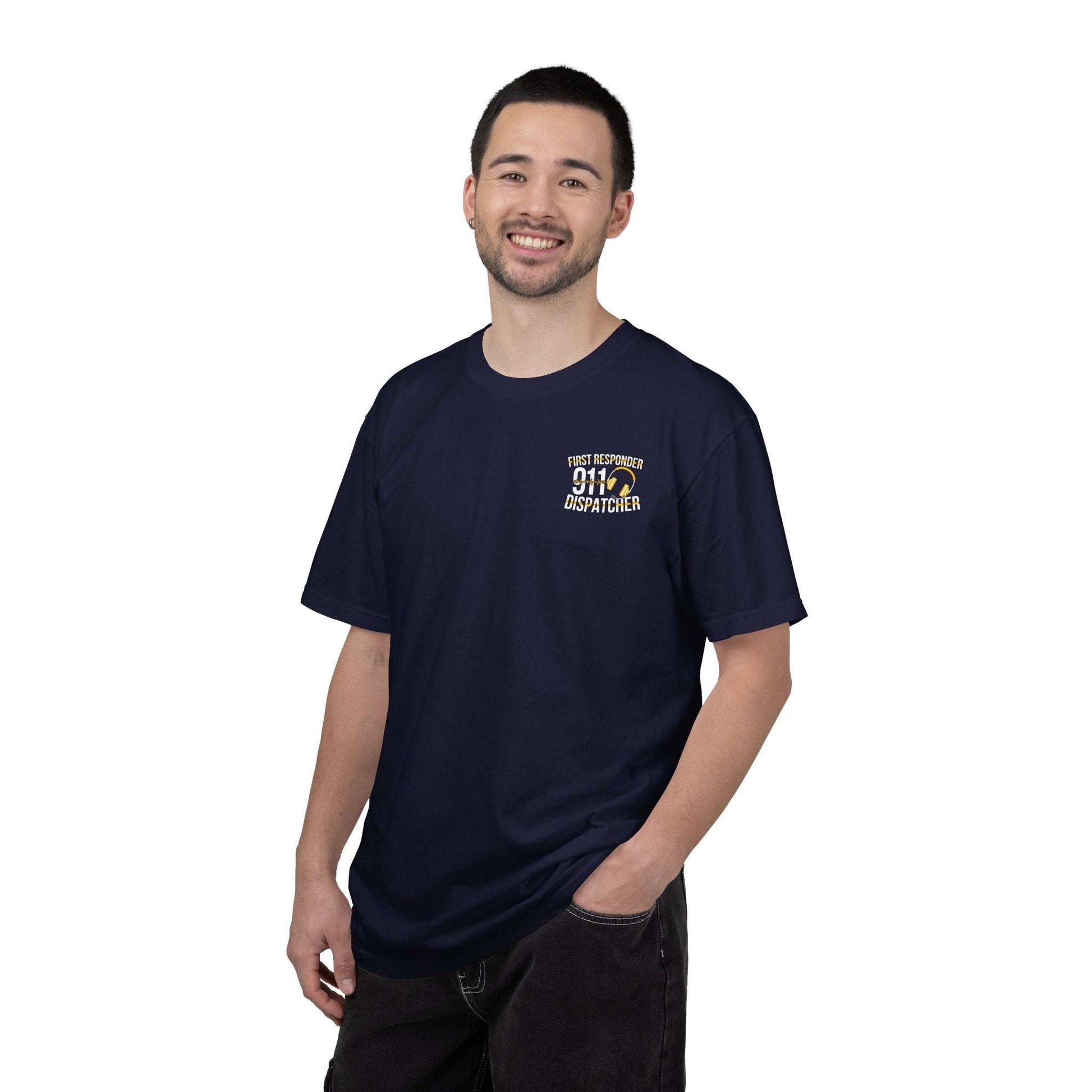 Emergency Vehicles T-Shirt with headset graphic and ambulance design on garment-dyed cotton