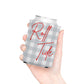 Gray plaid Roll Tide can cooler with red script and foam liner