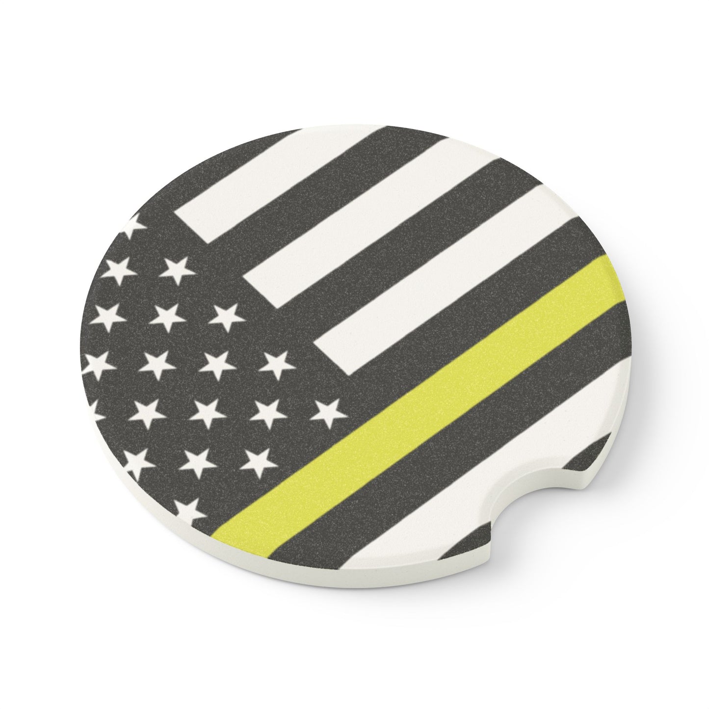 Thin Yellow Line American Flag Car Coaster | Soapstone Car Coaster