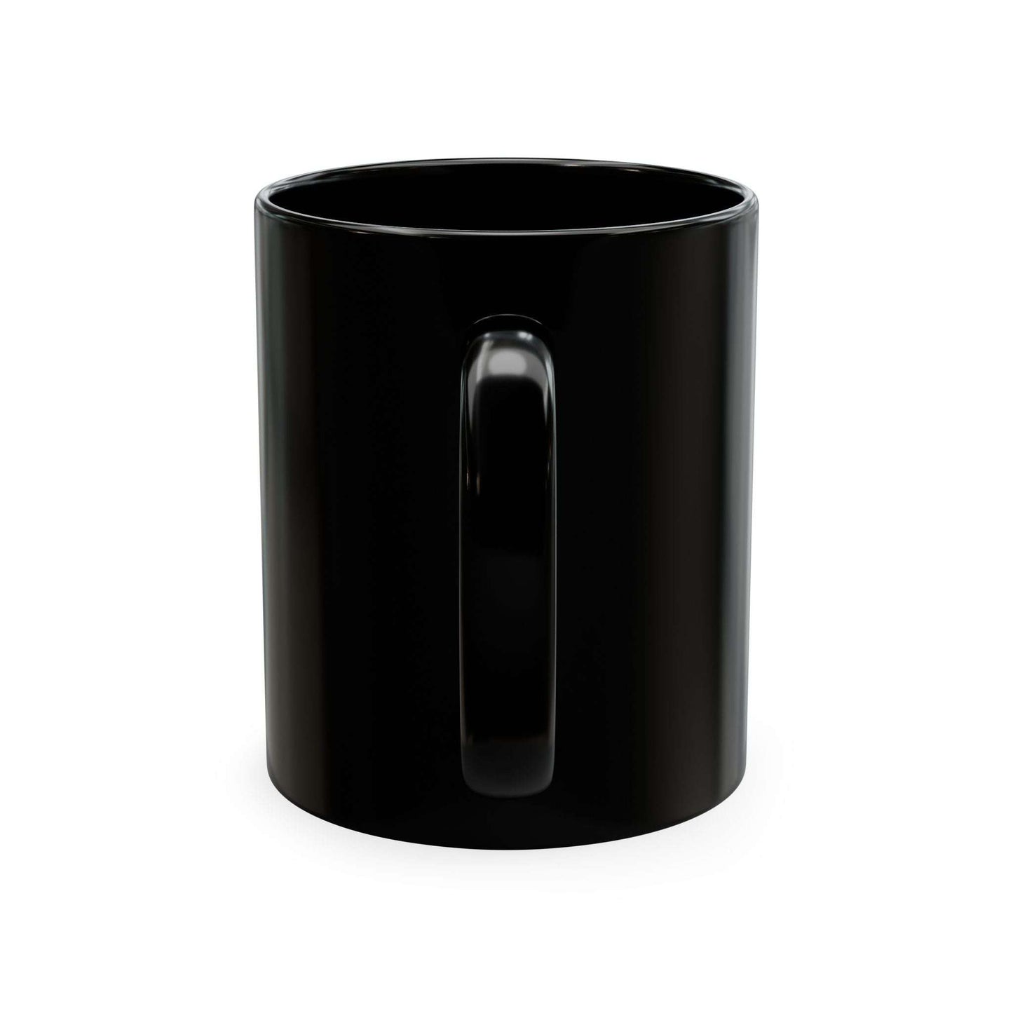 911 Dispatcher Crew Mug with retro badge design on black ceramic coffee cup