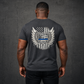 Thin Blue Line Police Shield T-Shirt | American Flag Wings