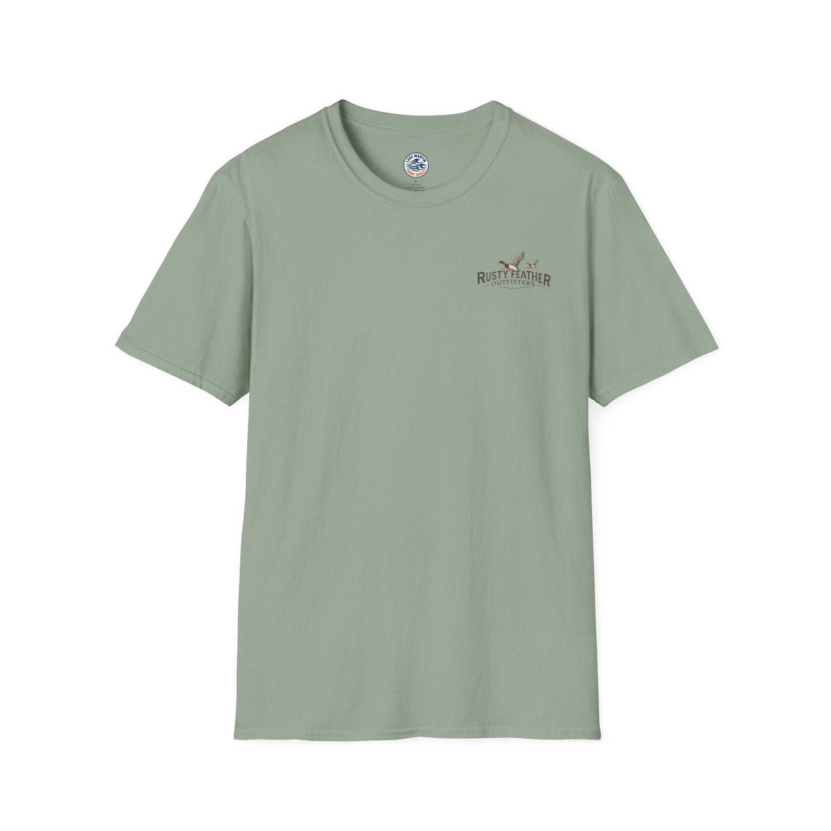 Rusty Feather logo T-Shirt small chest logo casual lightweight breathable cotton tee