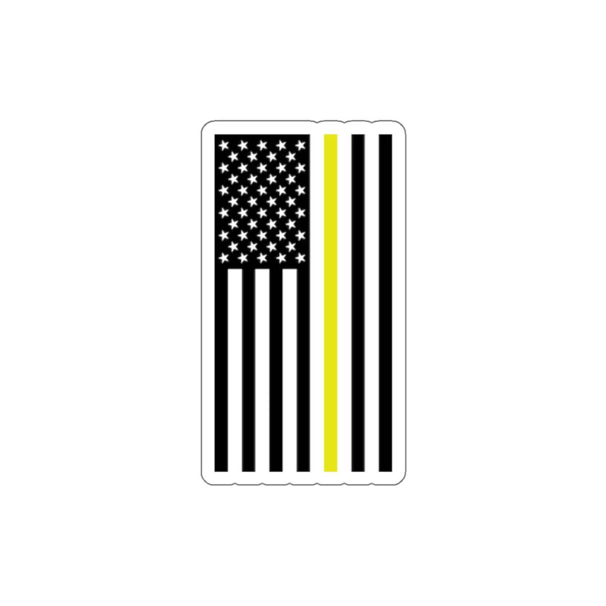 Thin Gold Line Dispatcher Sticker | 2-Inch 911 Telecommunicator Decal