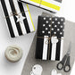 Thin Gold Line American Flag Wrapping Paper | Patriotic Police Tribute
