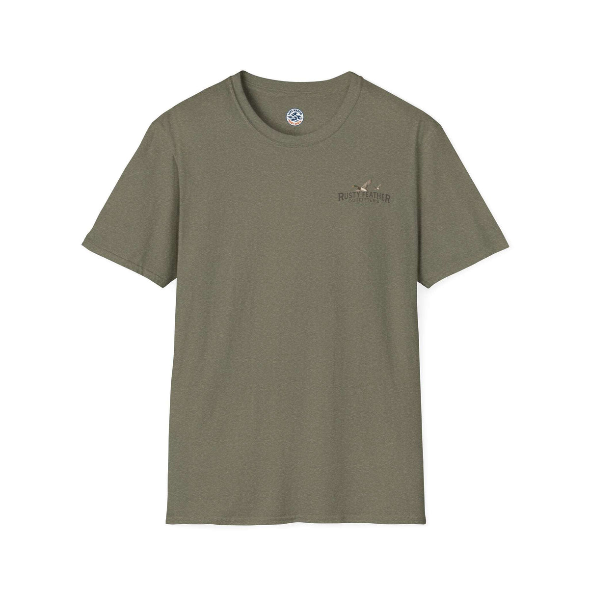Rusty Feather logo T-Shirt small chest logo casual lightweight breathable cotton tee