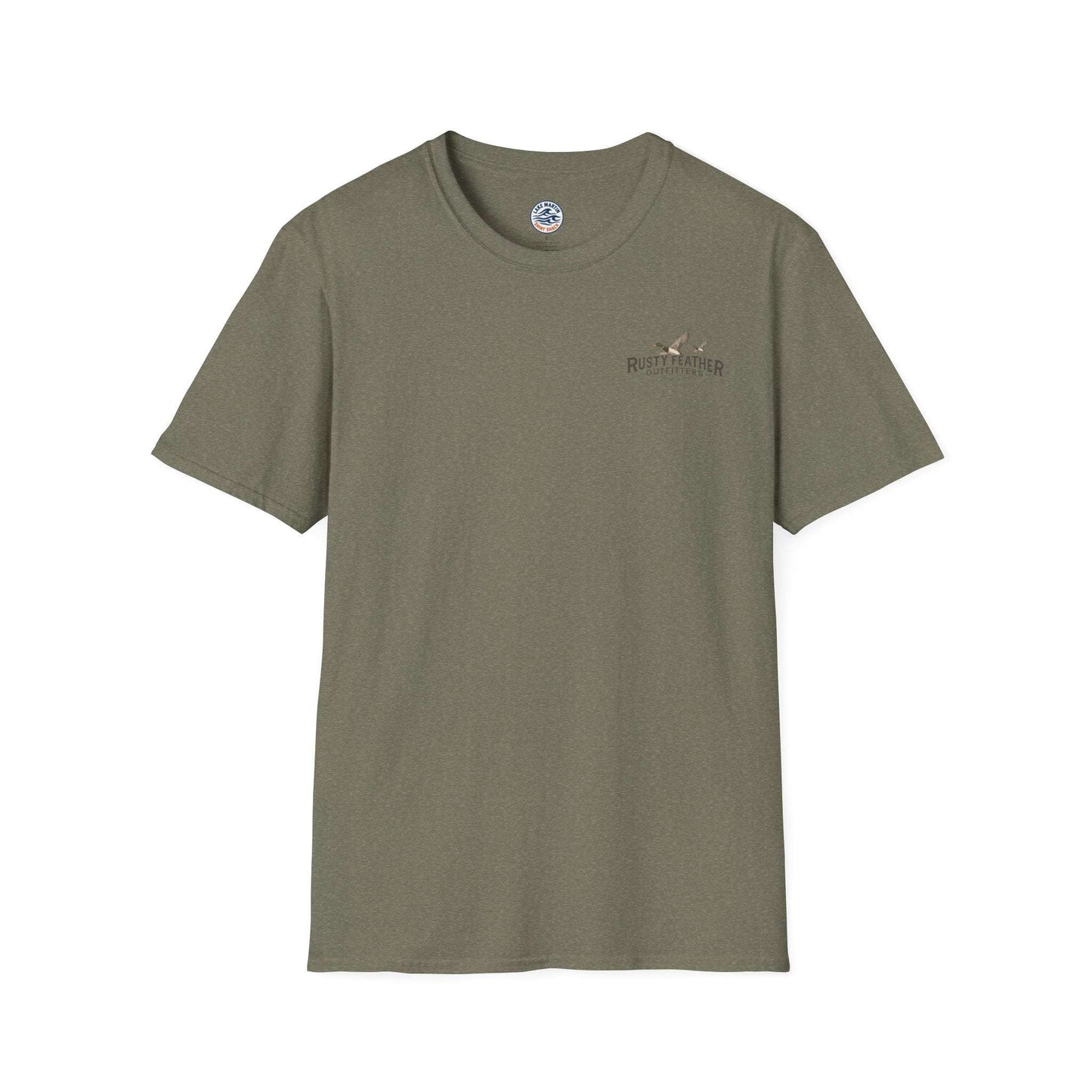 Rusty Feather logo T-Shirt small chest logo casual lightweight breathable cotton tee