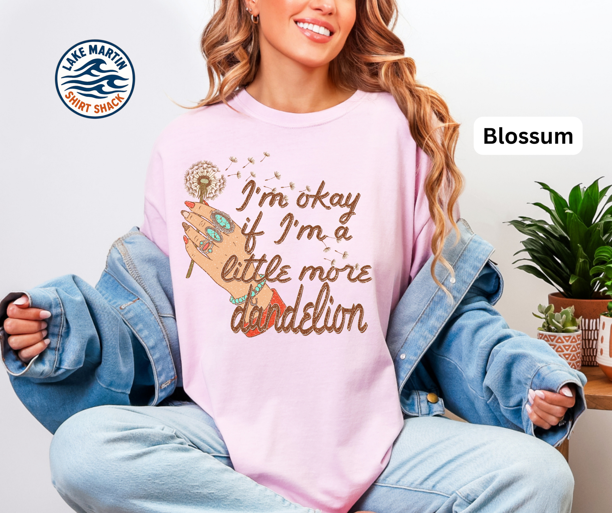 Retro dandelion graphic printed on a Comfort Colors T-shirt