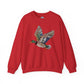 Unisex sweatshirt with colorful flying mallard duck faux rhinestone design on front