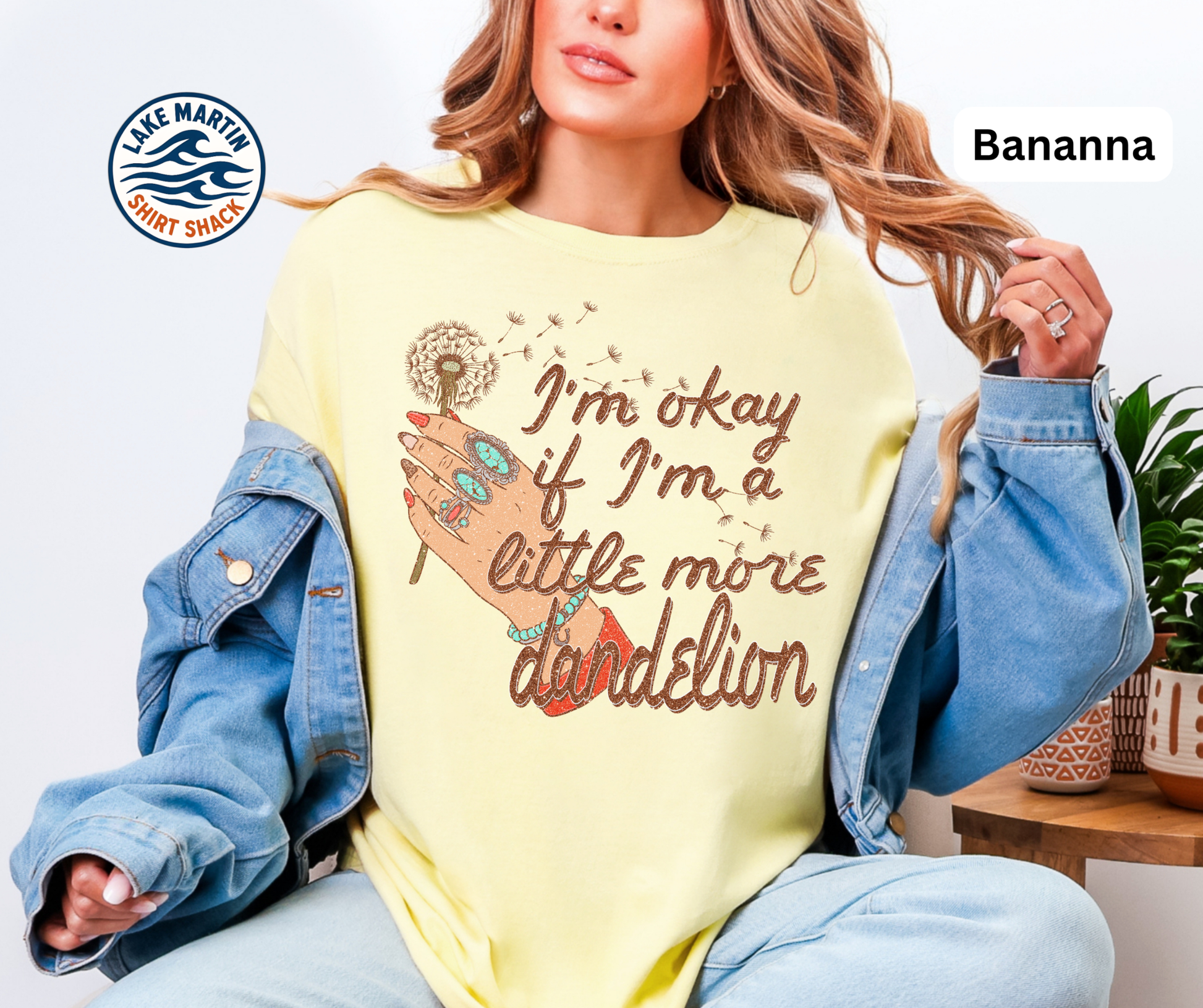 Retro dandelion graphic printed on a Comfort Colors T-shirt