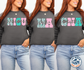 Leopard and pink checkered medical title crewneck sweatshirt