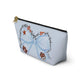 Light-blue Blue Bow Auburn Logo accessory pouch with T-bottom, gold zipper pull, and collegiate icons design