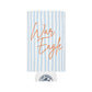 War Eagle Can Cooler with pale blue seersucker stripes and orange script on lightweight foam and polyester exterior