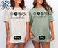 No One Fights Alone fire EMS police and 911 dispatcher graphic on a  Comfort Colors T-shirt
