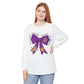 Purple and Gold Tiger Bow Long-Sleeve Game Day Shirt