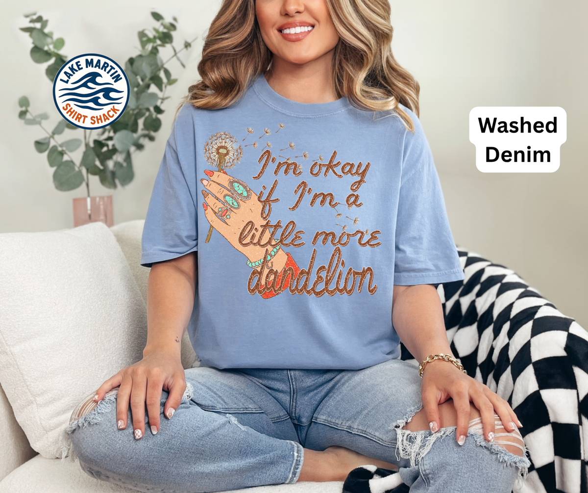 Retro dandelion graphic printed on a Comfort Colors T-shirt