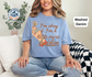 Retro dandelion graphic printed on a Comfort Colors T-shirt