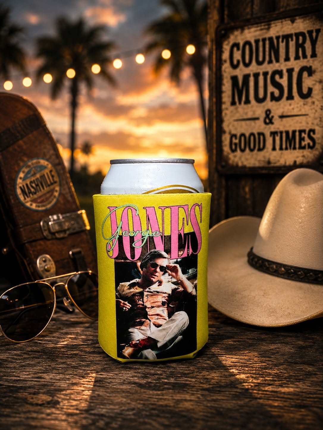 Vintage Country Music Legends Neoprene Can Cooler