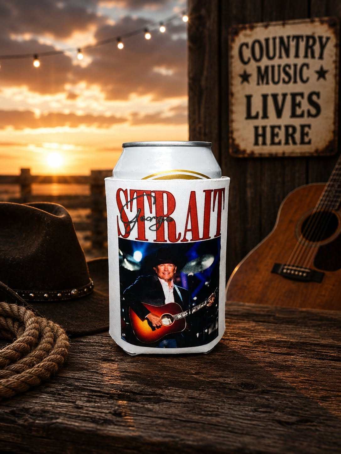 Vintage Country Music Legends Neoprene Can Cooler