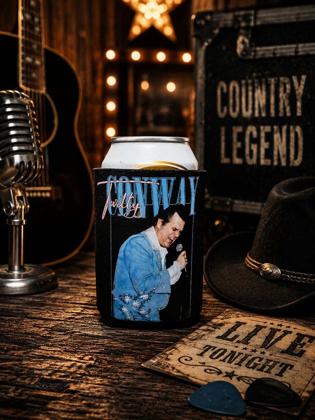 Vintage Country Music Legends Neoprene Can Cooler