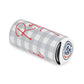 Roll Tide Can Cooler with gray plaid pattern and red script logo on foam koozie