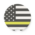 Thin Yellow Line American Flag Car Coaster | Soapstone Car Coaster