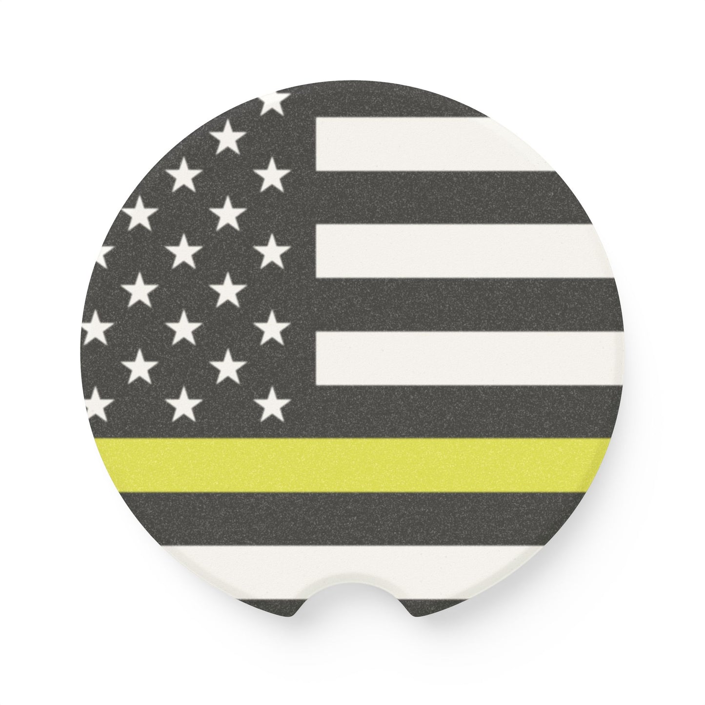 Thin Yellow Line American Flag Car Coaster | Soapstone Car Coaster