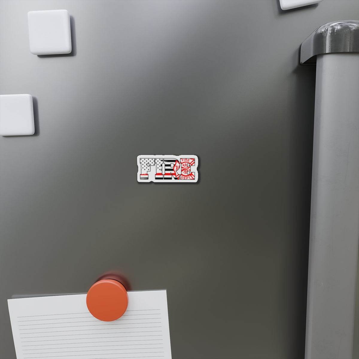 Fire Department Thin Red Line Die-Cut Magnet | 2-Inch Firefighter Magnet