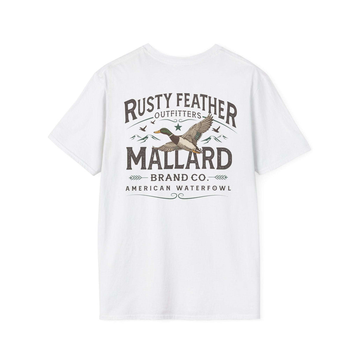 Rusty Feather logo T-Shirt small chest logo casual light breathable cotton tee