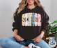 Senior 2027 pink floral and gingham graphic shirt