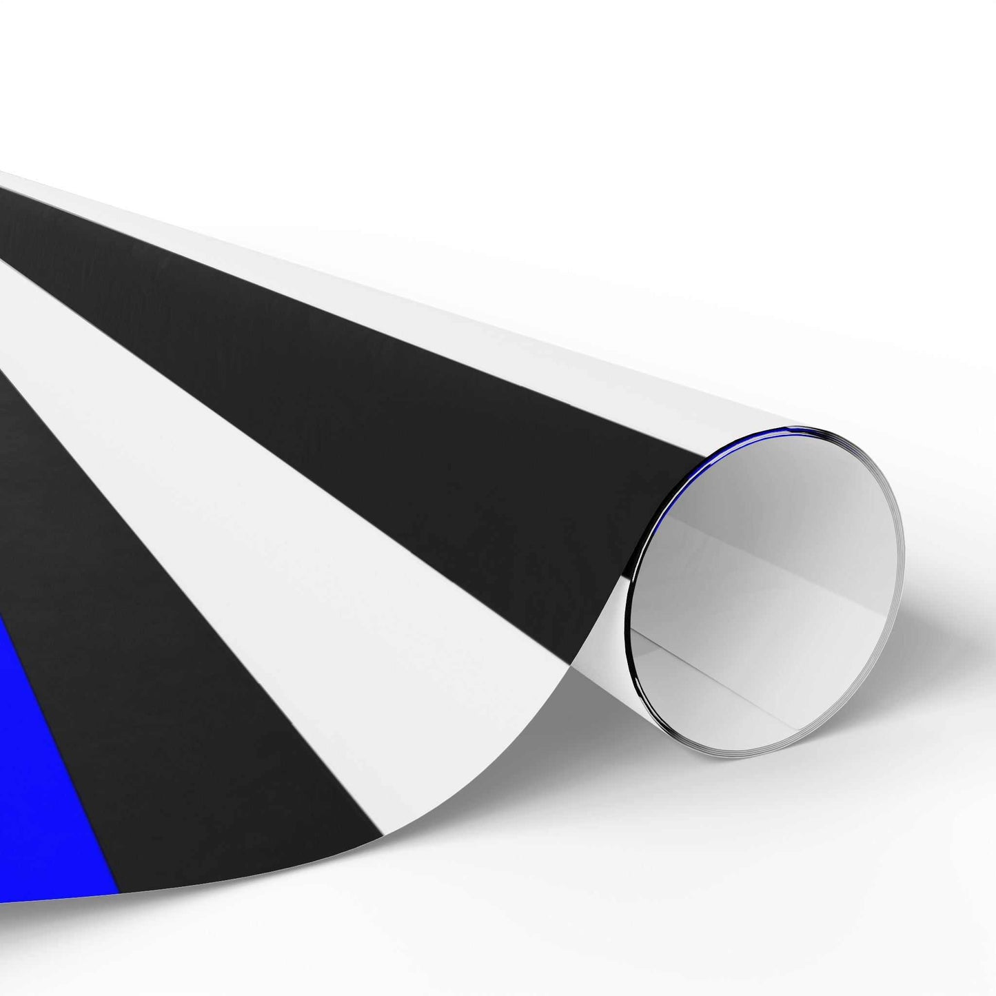 Thin Blue Line American Flag Wrapping Paper
